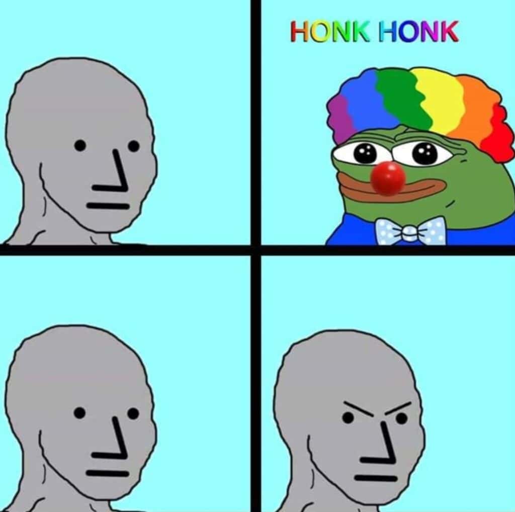 Person reacting automatically to external stimulus - honk. honk