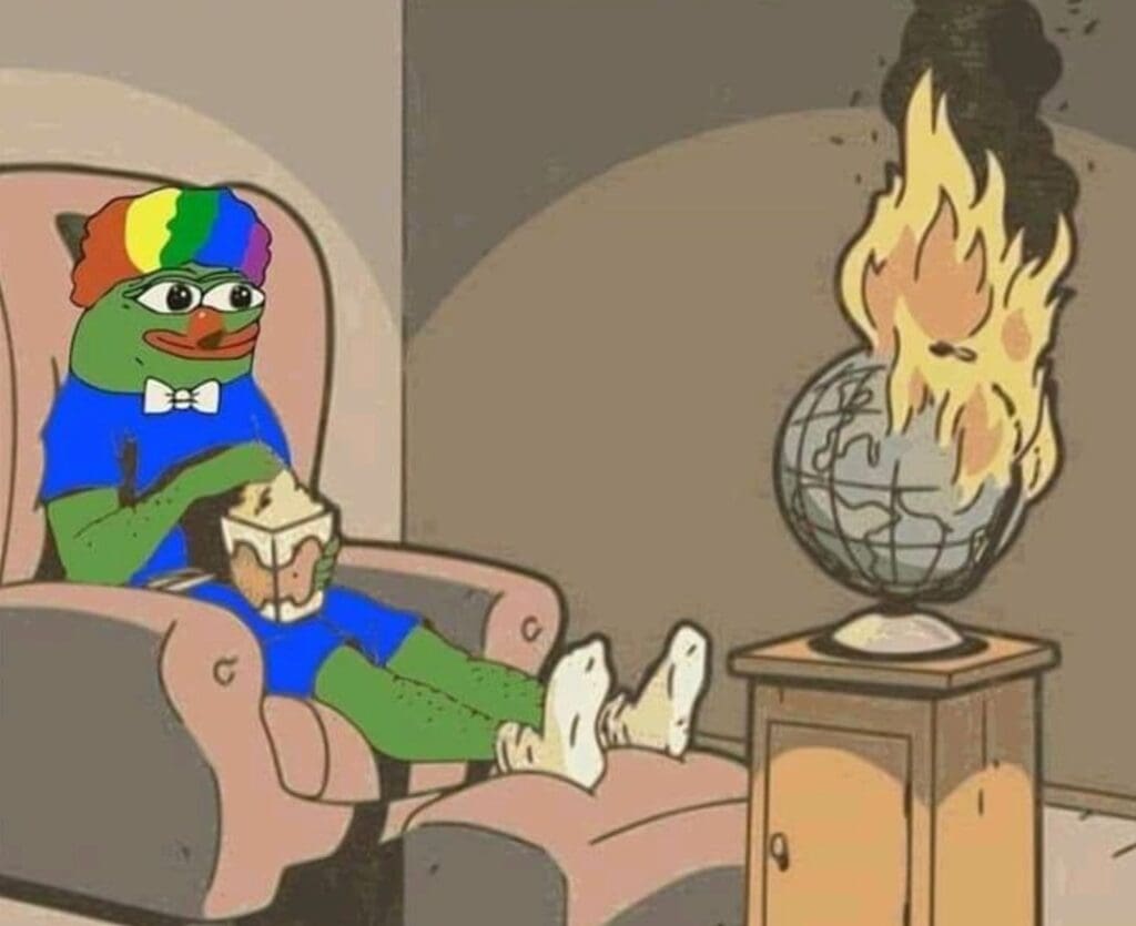 Watching the world burn but with the knowing it will change for the better